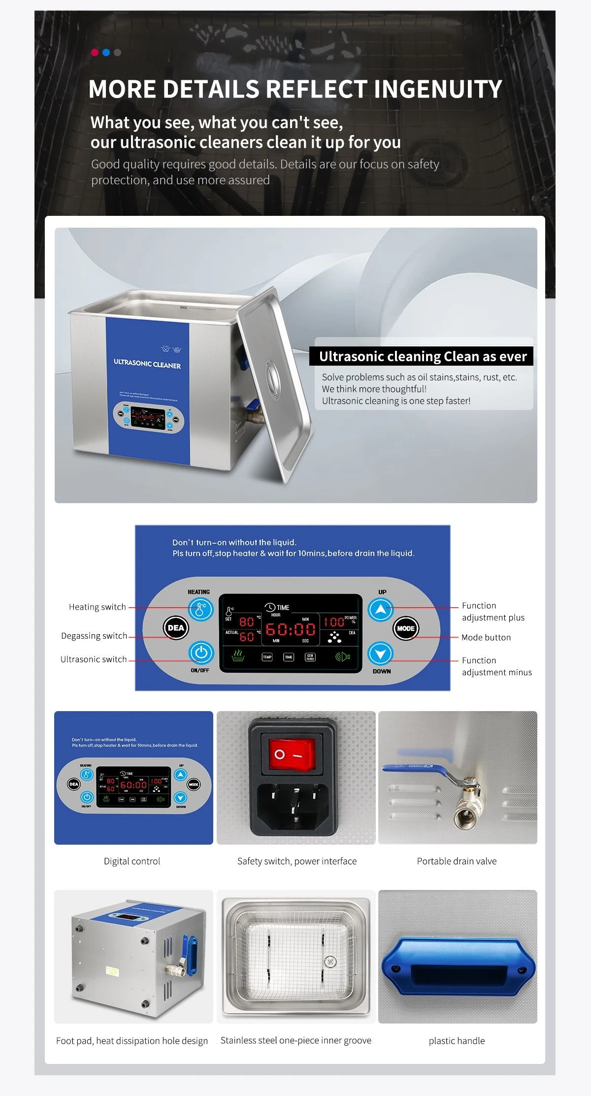 LCD display ultrasonic cleaner LCD display ultrasonic cleaner